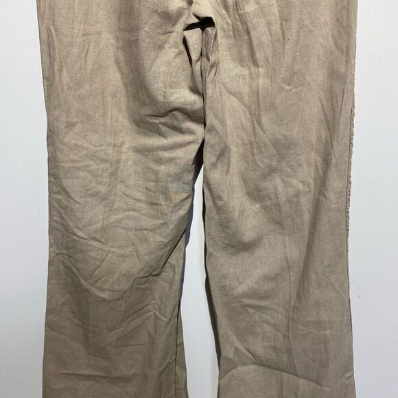 Jolt Women's Khaki Embroidered Tassel Drawstring Wide Leg Pants Size 1 NWT - Picture 5 of 9
